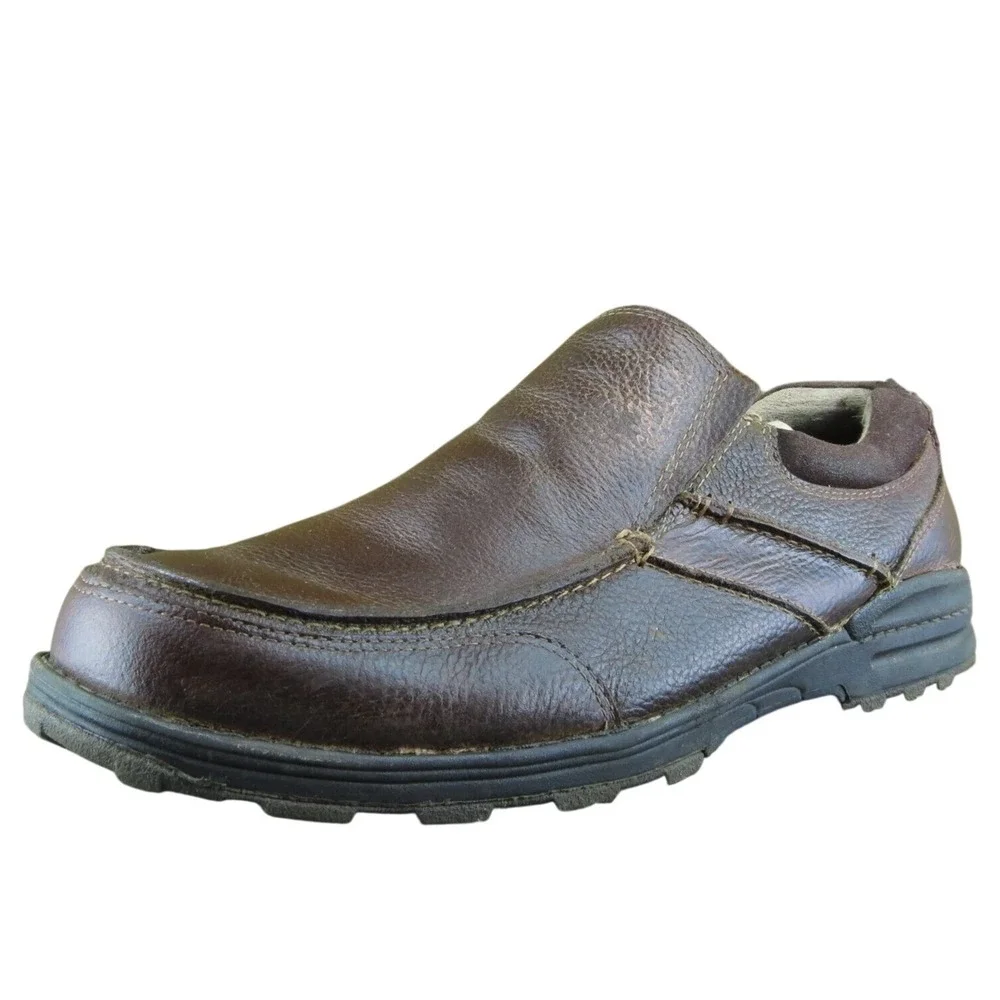 Dockers Men Loafer Shoes Brown Leather Slip On Size 13 Medium
